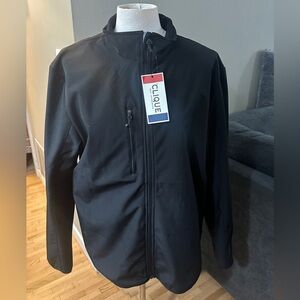 Clique Men's Classic Softshell Hoody Jacket, Black Size L Full Zip Insulated NWT